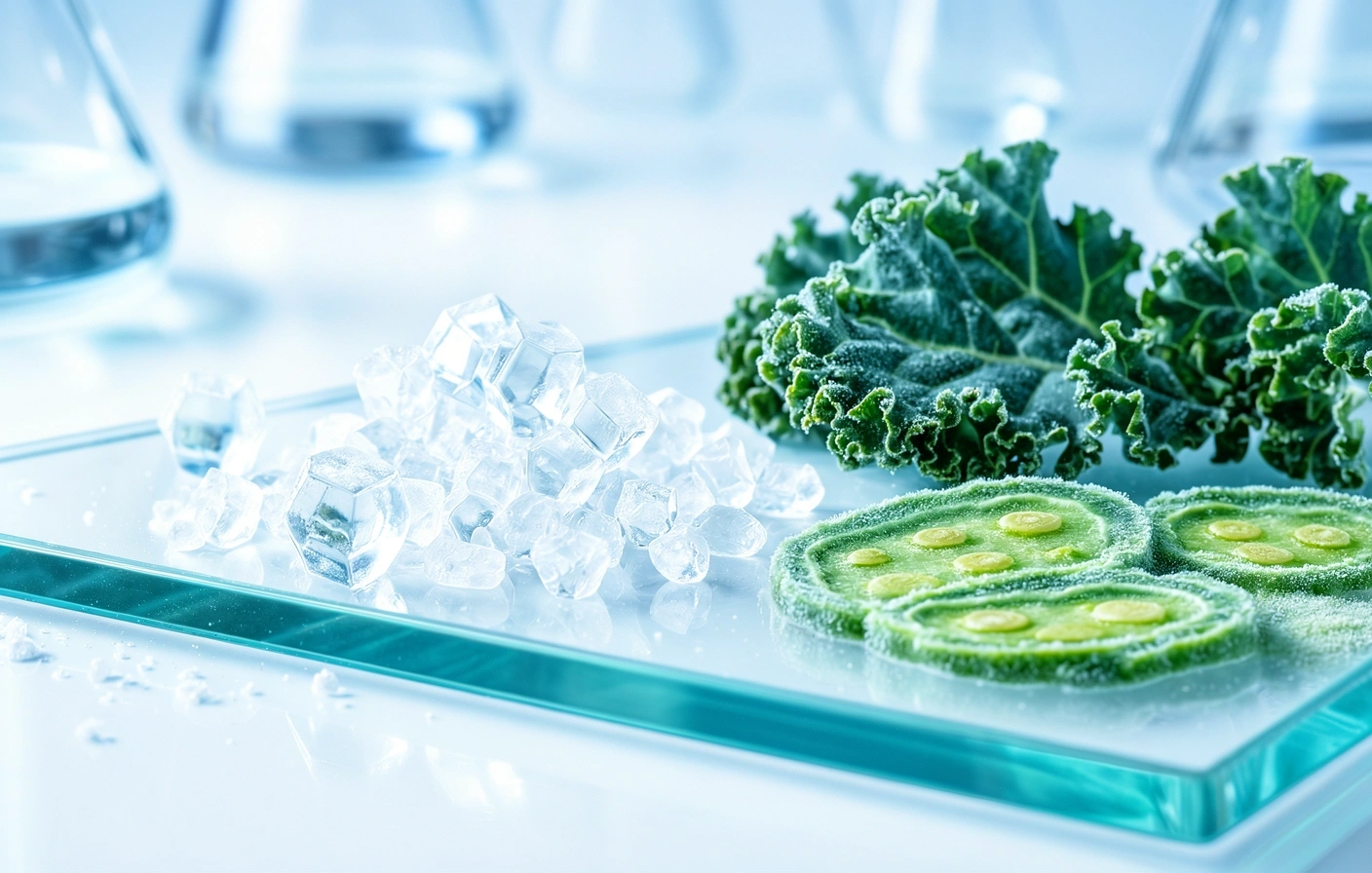 Crystalline nutrient structure under clinical lighting